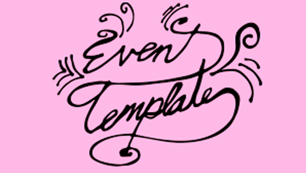 event template against pink background
