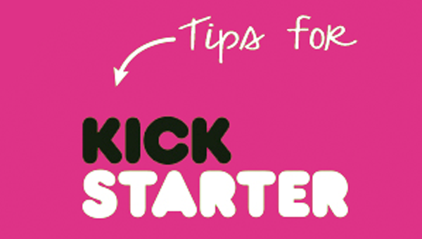 kickstarter logo against hot pink background