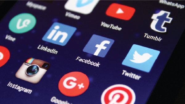 social media icons such as facebook and twitter